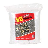 Arkwright Terry Towels Grade Rags 60 Pack (14X17 in, White)