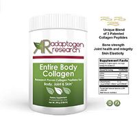 Entire Body Collagen | Unique Blend of Pure Collagen Peptides for Body, Joint & Skin | 390 Grams (0.86lb) | Adaptogen Research