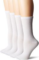 Dr. Scholl's Women's Guaranteed Comfort Diabetic and Circulatory crew 4 Pack Socks ,White, 4-10
