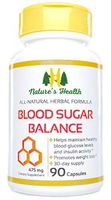 Blood Sugar Balance, Blood Glucose Support Supplement, Promotes Healthy Blood Glucose Levels and Insulin Activity, 475 Mg, 90 Capsules, Nature’s Health