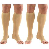 Truform Compression 20-30 mmHg Knee High Open Toe Stockings Beige, X-Large - Short, 2 Count
