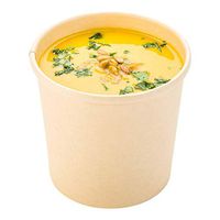 200-CT Disposable 12-OZ Bio Soup Container - Medium Kraft Soup Cups: Perfect for Cafes - Eco-Friendly Recyclable Paper Cup - Wholesale Takeout Food Container - Lid Available - Restaurantware