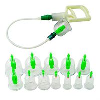 Lolicute Vacuum Chinese Medical 12 Cups Body Cupping Set + 6 Acupressure Magnets Point Therapy Home Device for Body Massage, Pain Relief, Physical Therapy