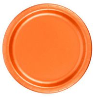 24 Plates 10.25" Paper Dinner Lunch Plates Wax Coated - Orange