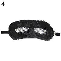 Adjustable Fashion Glittering Sequins Eye Mask Patch Travel Sleeping Blindfold for Travel - Black Silver