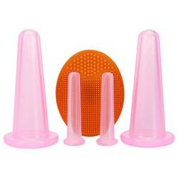 Healifty 5pcs Face Body Skincare Cupping Massage Cupping Silicone Facial Cups Anti Cellulite Vacuum Suction Cups Face Massager (Pink)