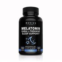 Melatonin, GABA, L-Theanine - Sleep and Relaxation Support 60 Veggies Capsules - Also Includes Magnesium, 5-HTP, Phellodendron Root Powder & Mucuna Pruriens