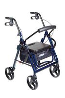 Drive Medical Duet Transport Wheelchair Rollator Walker, Blue