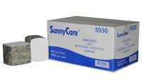 Sunnycare #5930 Premium Embossed One-ply Beverage / Cocktail Napkin 250/band; 4000/case