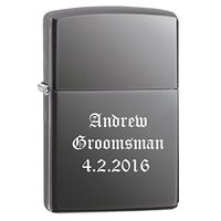 Groomsman Gift Personalized Black Ice Zippo Lighter - Free Laser Engraving