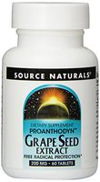 Source Naturals Grape Seed Extract, Proanthodyn 200 mg Antioxidant Protection & Supports Healthy Aging Brain - 60 Tablets