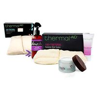 Thermal-Aid Relaxation Collection. Includes a Medium Sectional Cooling and Heating Pad, Malibu Brands Pacific Pain Relief Cream 5 oz, Headache Relief Kit, and HomeSpa Lavender Shower Spray.