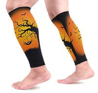 LEVEIS Spooky Halloween Tree Calf Compression Sleeves 1 Pair, Leg Performance Support for Shin Splint Calf Pain Relief Men & Women Guards Sleeves for Running Cycling