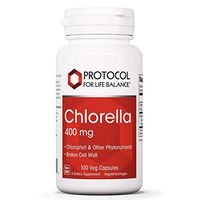 Protocol For Life Balance - Chlorella 400 mg - Natural Antioxidants Rich in Chlorophyll and Carotenoids, Supports Healthy Immune System Function, Natural Detox, Healthy Weight Loss - 100 Veg Capsules