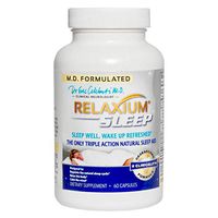 Relaxium Sleep Aid w/ Melatonin & Magnesium | Sleep Supplement for Sleep Enhancement & Relief from Sleeplessness, Anxiety, and Stress | w/ GABA, Chamomile, & Valerian / 60 Capsules (30 Day Supply)