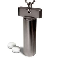Cielo - Designer Black Nickel Pill Case Keychain Pill Holder for Medicine, Allergy Pills, Ibuprofen, Aspirin - Made in The USA, Cielo's Pill Container Keychain Pill Fob is The Best!