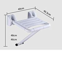 WYZBD Handrail Stainless Steel Bathroom Folding Stool Old Man Folding Shower Chair Bathroom handrail,White,B