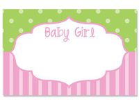 Pack Of 50, Baby Girl Frame Enclosure Card 3-1/2" x 2-1/4" Made In USA
