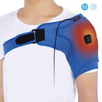 Shoulder Heating Pad USB Electric Hot Therapy Shoulder Wrap Brace for Rotator Cuff Frozen Shoulder AC Joint Pain Shoulder Dislocation Sprains Bursitis Muscles Pain Relief Unisex(M)