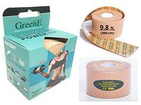 GreenE Bio Far Infrared Kinesiology Tape Pain Relief Patch 4 Way Stretch Clinical-Proof-Medicine-Free Bulk Roll (5x300 Centimeter)
