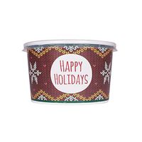 B-KIND Bundle of 100 Holiday Deli Containers Durable Food Storage Containers with Lids, Hot and Cold Disposable Containers Use for Frozen Desserts, Soups, or Any Food of Your Choice (20oz)