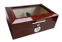 Visol Morello Cherry Finish Glass Top Cigar Humidor, 100 Cigars