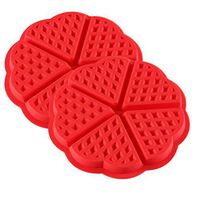 RoadSight Easter Gift St. Patrick's Day，Waffle Mould with Heart Shape Waffle Mould with Round Shape 2PC Kitchen Silicone Mini Round Waffles Pan Cake Baking Mould Mold Waffle Tray (as show)