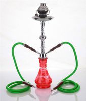 2 hose 23" Nablus Red Hookah Shisha Nargila water glass vase pipes smoke sale