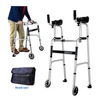 Auxiliary Walker Lower Limb Trainer|Medical Walker|Adjustable Elderly Walker|Convenient Folding Booster|Loadable 220 Lbs|Commonly Suitable for The Elderly, Disabled