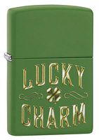Zippo Lucky Charm Design Moss Green Matte Pocket Lighter
