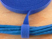 1/2 Inch Continuous Blue Hook and Loop Wrap - 5 Yards