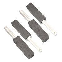 DOURR Premium Pumice Stone Cleaning Brushes with Handle, Removes Encrusted Greases Stains Hard Water Residues Rust for Grill Griddle Flat Top Cookers Toilet Pool Tile (4 Pcs)