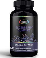 Facille Sambucus Elderberry Gummies Supplement – Supports Immune System Health – Natural Ingredients, 60 Gummies- Non-GMO Vegetarian & Gluten Free Herbal Supplement