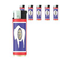 Wyoming State Flag Lighters S1 Set of 5 Electronic Flame Cigarette Smoking