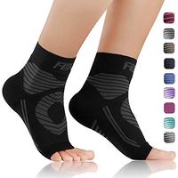 Plantar Fasciitis Socks with Arch Support, Compression Foot Sleeves ｜Relieves Achilles Tendonitis, Joint Pain, Swelling, Heel Spurs, Better Than a Night Splint (Black, Large)