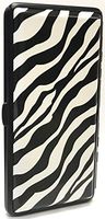 Zebra Design Metal Cigarette Case With Mirror, Fit 100's. 3103-2ZEB