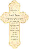 Cream Diecut Cross Baptism Christening Invitations - Set of 20