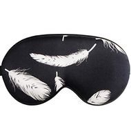 iDECO 100% Natural Mulberry Silk Sleep Mask, Breathable & Super Soft, Comfortable Eye Mask with Adjustable Elastic Strap, Blindfold Eye Cover for Ultimate Rest Aid, Luxurious Print (Feathers)