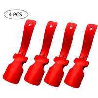 Lazy Shoe Helper, Shoe Lifting Helper-Handled Shoe Horn for Seniors, Elderly, Disabled (4pcs, Red)
