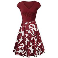 Summer Dresses Women's Short Sleeve Cross V- Neck Dress Liraly