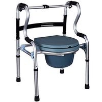 HSRG Elderly Walker Adjustable Folding Bedside Commode Portable Toilet Seat Chair for Elderly, Handicap,Seniors