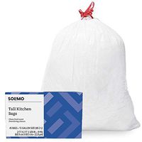 Amazon Brand - Solimo Tall Kitchen Drawstring Trash Bags, Clean Fresh Scent, 13 Gallon, 45 Count