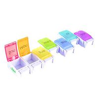 Motech Weekly Pill Organizer Detachable,Portable Daily Pill Case,7 Day Rainbow Travel Pill Box with Push Button,Medicine Planner for Vitamins Fish Oil Supplements and Medication