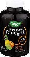 Nature's Way Ultra Pure Omega3 Fish Oil Plus Vitamin D, 1250 mg EPA/DHA, Citrus Punch, 120 Softgels