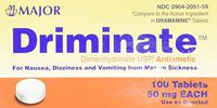 Major Driminate® Dimenhydrinate 50mg 100 Ct for Nausea, Dizziness and Vomiting From Motion Sickness