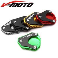 Frames & Fittings Motorcycle CNC Aluminum Side Stand Enlarger Plate Kickstand Enlarge Extension for Kawasaki Ninja 400 NINJA400 2018 - (Color: A Logo Green)