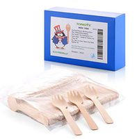 Mini Wooden Sporks, Cute Forks/Spoons 2 in 1 Combo – Scooping Soft Foods: Cake, Ice Cream, Butter, Fruit Salad, Pasta, and Appetizer. Disposable Bamboo/Wood Party Tableware. (4 Inch, 200 PCS)