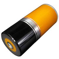 C-Xka Cigar Travel Humidor Tube, Cigar Carrying Holder Portable Stainless Steel Cigar Moisturizing Case with Hygrometer & Humidifier (Color : Yellow)