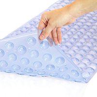 HealthSmart Cushioned Non-Slip Bath Mat for Shower and Tub, Extra Long 16 x 40 inches, Blue