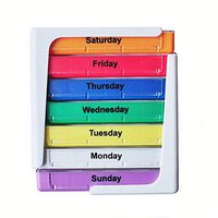 7 Day Pill Organizer,Four Times-a-Day,AM/PM Pill Container,Portable Daily Medicine Pill Box,to Hold Vitamin,Fish Oil,Supplements